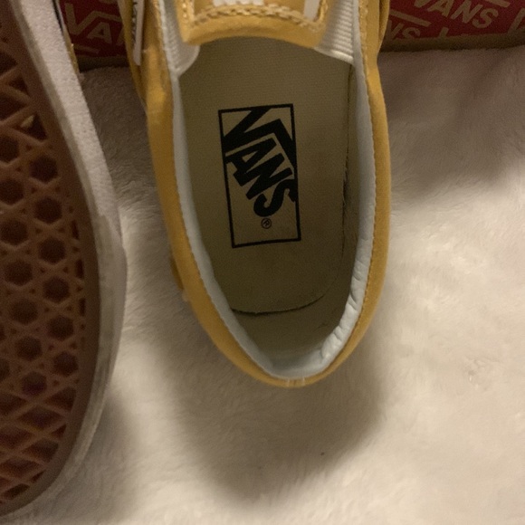 Mustard and white checkered vans! Wore one look brand new has the box! - Picture 3 of 5